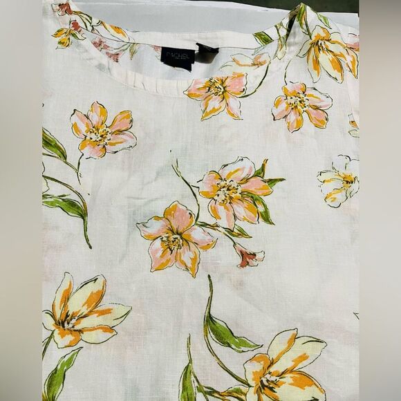 Rachel Roy linen top tropical floral summer beach vacation resort wear women XL - Picture 8 of 8
